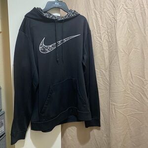 Black Nike hoodie with leopard print